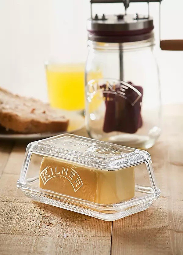 Kilner Glass Butter Dish and Lid Holds 250g Butter 17cmx10x7.2cm - BNIB/66H