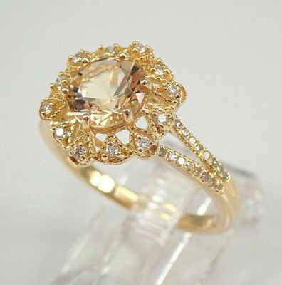 Runder Laborgefertigter Damen-Verlobungsring 2,50 kt Citrin 14 K Gelbgold-Finish