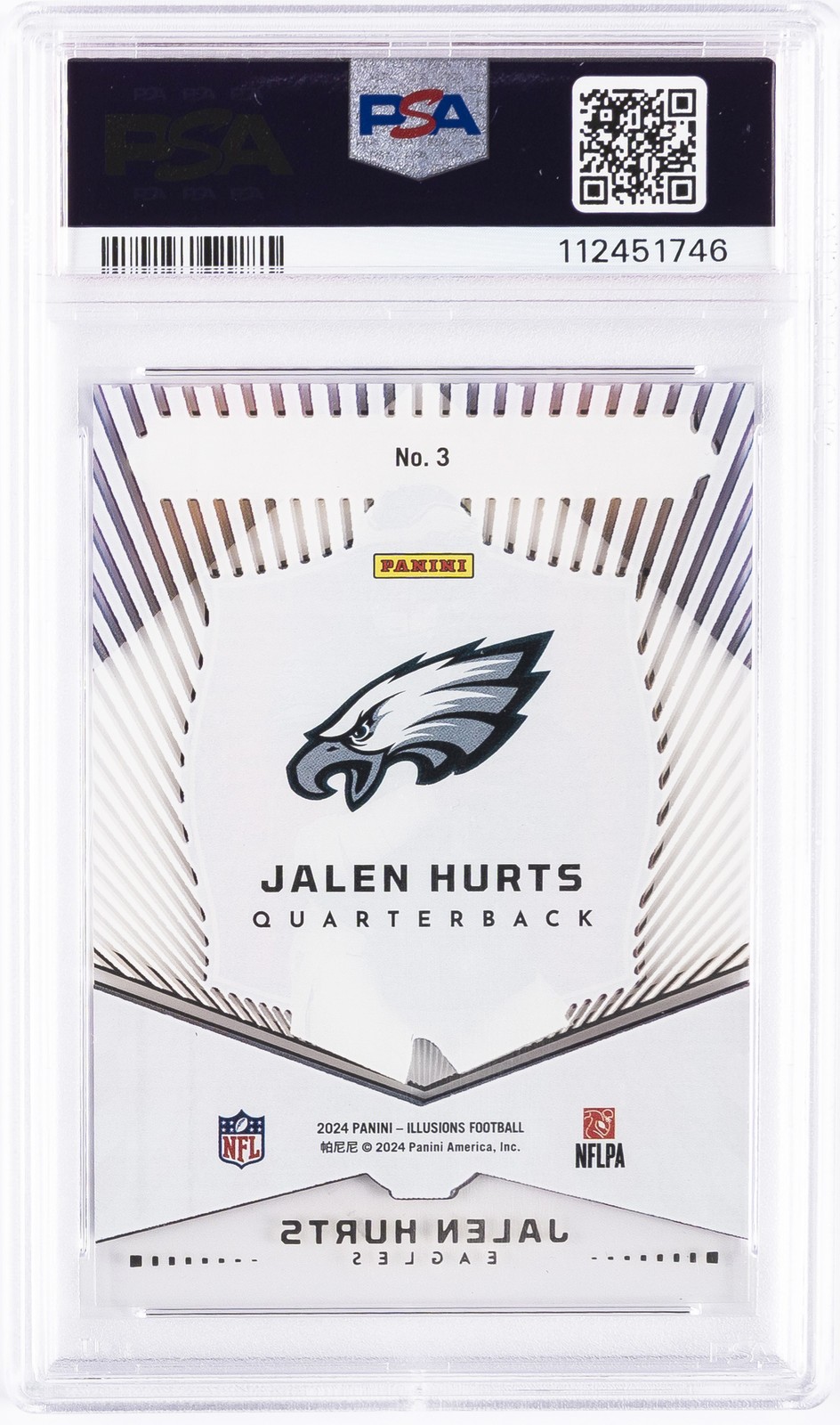 2024 PANINI ILLUSIONS ABRACADABRA #3 JALEN HURTS PSA 9 view 2