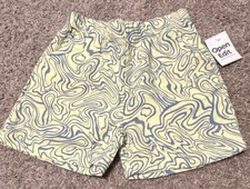 Open Edit Kids Abstract Yellow Blue 100 Cotton Shorts Size 6.