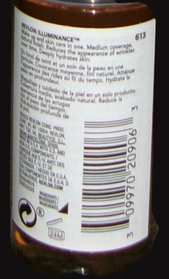 Revlon Illuminance Skin-Caring Liquid Foundation Makeup Honey Java 613 NEW - Image 2 of 2