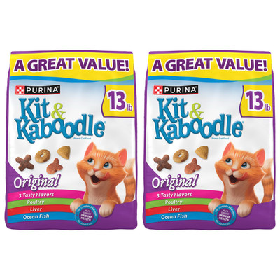 2 Pack Purina Kit & Kaboodle Original Indoor Dry Cat Food 13 lb
