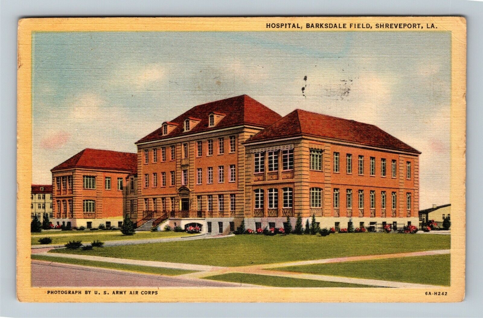 Shreveport LA-Louisiana, Barksdale Field Air Corps Hospital Linen c1945 Postcard