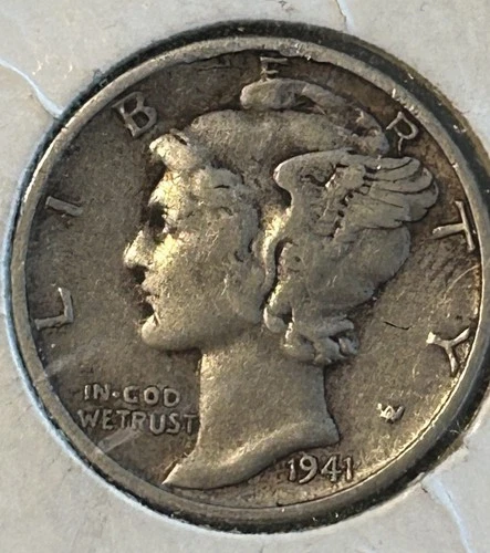 1941 Silver Mercury Dime
