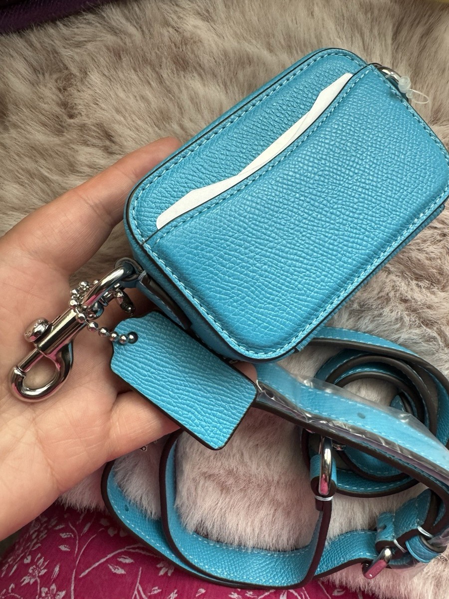 Coach Crossbody Pouch in Crossgrain Leather CP271 - montero blue