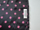 Vintage Pocket Square 10” Handkerchief Black Pink Polka Dots Polyester ￼ — photo 3