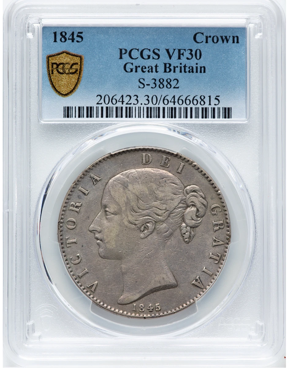 1845年 イギリス クラウン PCGS F15 1845 Year UK Crown Coins for sale | eBay