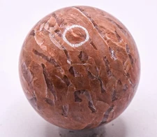 39mm Peach Moonstone Sphere Polished Graphic Feldspar Gemstone Mineral - India