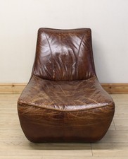 John Lewis Timothy Oulton Halo Brown Distressed Leather Club Chair / Armchair
