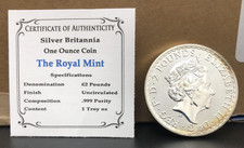 2022 Great Britain 1 oz .999 Fine Silver Britannia Queen Elizabeth Cameo /cert