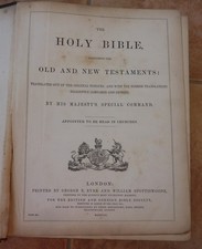 Antique 1855 Leather holy bible Old and New Testaments London