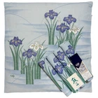 Japanese Zabuton Cushion Covers Set of 5 Summer Linen Polyester Blend Irises: U