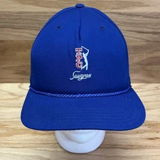 TPC Sawgrass Hat Blue Vintage New Era Golf Medium Large Snapback Mfg In USA Cap