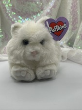 Puffkins Collection Plush 4" Beanie White Cat 6610 Named Paws Birthday 6/1/97