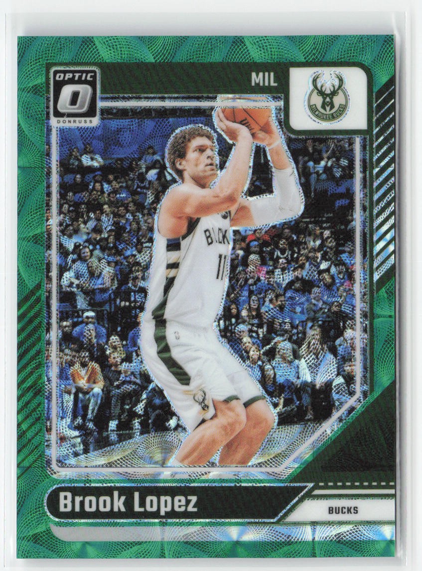 Brook Lopez 2024-25 Donruss Optic Green International #/25 #116 Milwaukee Bucks