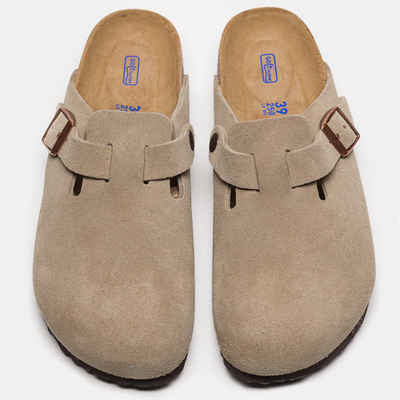 #ad Birkenstock Boston Taupe Suede Leather Soft Footbed Clog Casual Women#x27;s shoes $70.94
