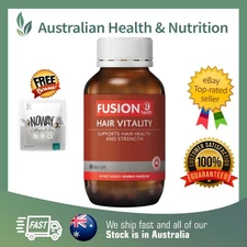 FUSION HEALTH HAIR VITALITY 60 CAPSULES + FREE SAME DAY SHIPPING & SAMPLE