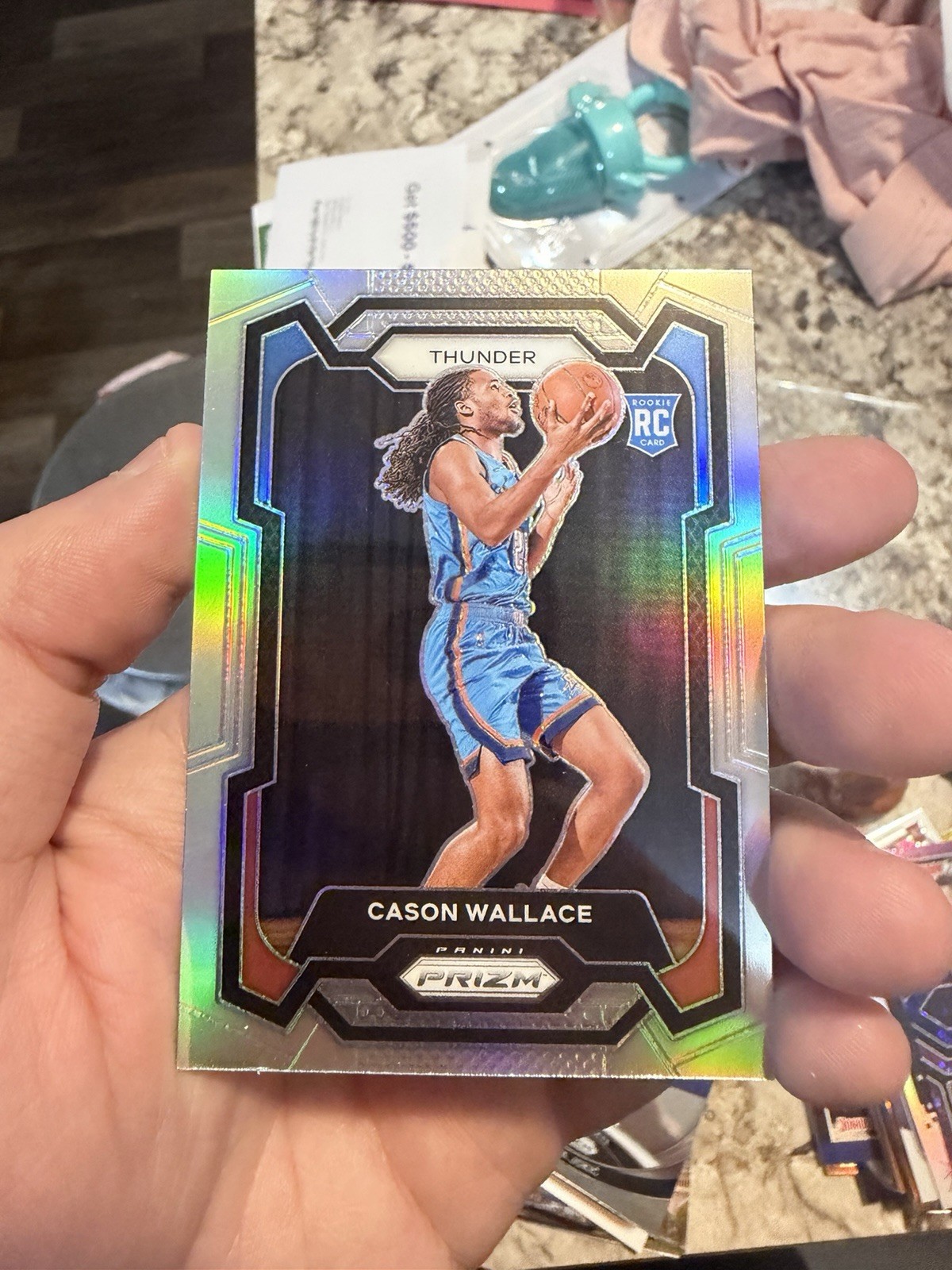 CASON WALLACE RC 2023-24 Panini Prizm Silver Prizm Rookie Card #139