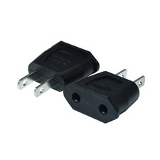 Socket Plug Adapter Europe Eu Euro to Us Travel Charger Ac Power 2pcs Black