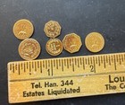 6 Vintage Antique Mini Miniature Gold Coin Tokens Eureka California Marked Italy — photo 5