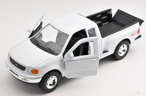 Blitz Versand Ford F-150 Pick Up 1999 Weiss White Welly Modell Auto 1:24 Neu-image