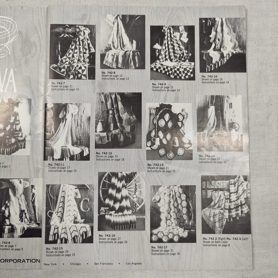 Vintage Columbia Minerva Afghan Crochet Pattern Book 742 - Image 4 of 4