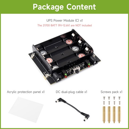 Module onduleur d'alimentation sans interruption Waveshare (C) pour Jetson Orin 21700 Li - Photo 2/17