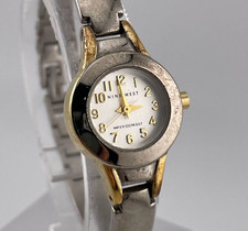 Nine West Watch Womens 19mm Two Tone Case Quartz Three Hands Analog