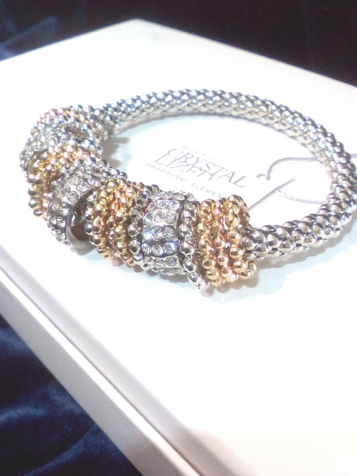 Bracciale Donna SWAROVSKI ORIGINALI Cristalli Argento 925 Brillanti Gioielli Oro - Immagine 4 di 4
