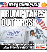 F58V Donald Trump GARBAGE TRUCK NEW YORK POST  Photo, Magnet, Decal, Poster