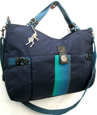 Sac Bandoulière Kipling Vintage Grand Modèle Toile Rembourrée Bleu - Occasion Parfait état