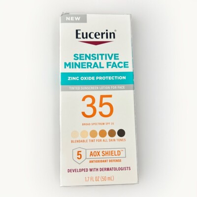Eucerin Sensitive Tinted Mineral Face Sunscreen SPF 35 1.7 fl oz Exp:01/25+
