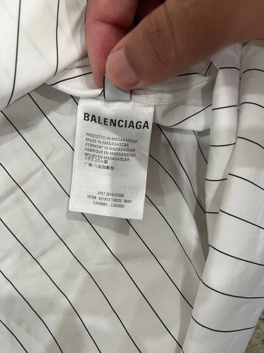 Balenciaga striped button down shirt Men’s size 38 B@lenci@9a Logo