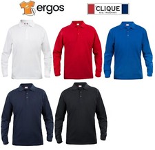 CLIQUE Polo BASIC POLO LS JUNIOR 100% Cotone Maglia Manica Lunga Bambino Bimba