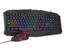 Value Wired PC Gaming Computer Keyboard And Mouse Illuminated RGB RedDragon