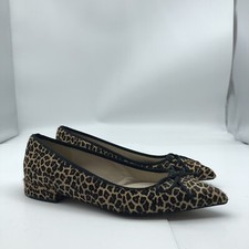 Zara Leopard Print Calf Hair flats sz 4.5-5 EU 35