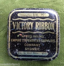 #D272.  TYPEWRITER  VICTORY  RIBBON TIN, EMPIRE TYPEWRITER SUPPLIES, SYDNEY thumbnail