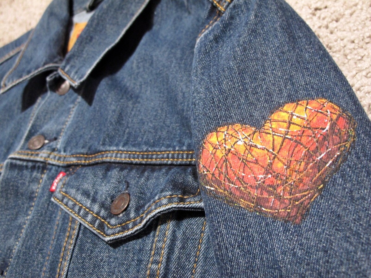 ジャケット・アウター HeArt levis custom denim jacket Levi's Trucker Jacket Blue Denim 