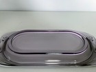 MCM Vintage Czech Lilac Glass Sugar Creamer With Tray Clover Pattern — photo 7