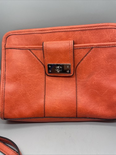 Target Merona Faux Orange Leather Shoulder Bag Women - Picture 2 of 8