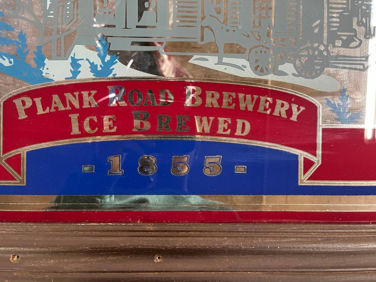 VTG ICEHOUSE PLANK ROAD BREWERY 1855 MIRRORED SIGN Large