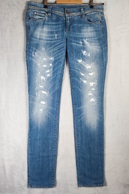 United Colors of Benetton Jeans Damen Hose Gr. 30 Blau Gerade beim Baumwolle ela