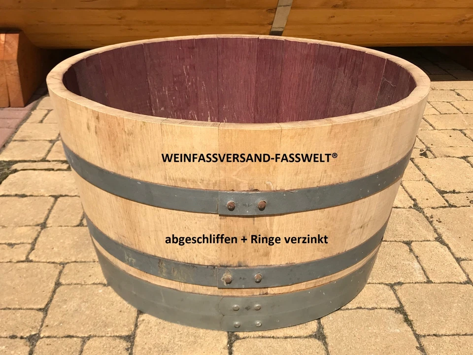 100L MINITEICH PFLANZKÜBEL BLUMENKÜBEL WEINFASS FAß HOLZFAß TROG HOLZKASTEN