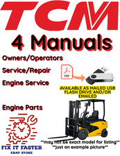 TCM FCG20N6 FORKLIFT OWNERS SERVICE ENGINE REPAIR SHOP PARTS MANUALS PDF ON USB