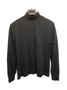 Download Lands End M Black Mock Neck Shirt Cotton Knit Waist Long ...