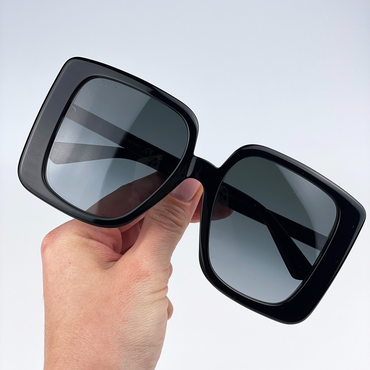 サングラス GUCCI Woman Sunglasses Black GG1314S 001 NEW Gucci GG1314S 001 Black Dark Grey Oversized Square Women