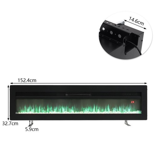 Electric Fire 40/50/60/70/80inch Inset Fire Wall Mounted LED Electric Fireplace - Picture 37 of 99