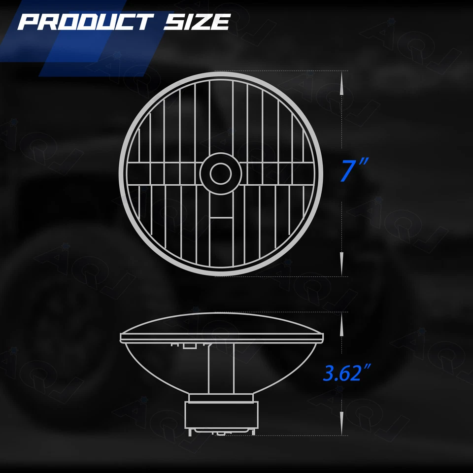 PROJETOR DE FAROL LED CROMADO REDONDO 7" POLEGADAS PARA CAMINHÕES FORD LN7000 LN8000 LN9000 - Imagem 4 de 4