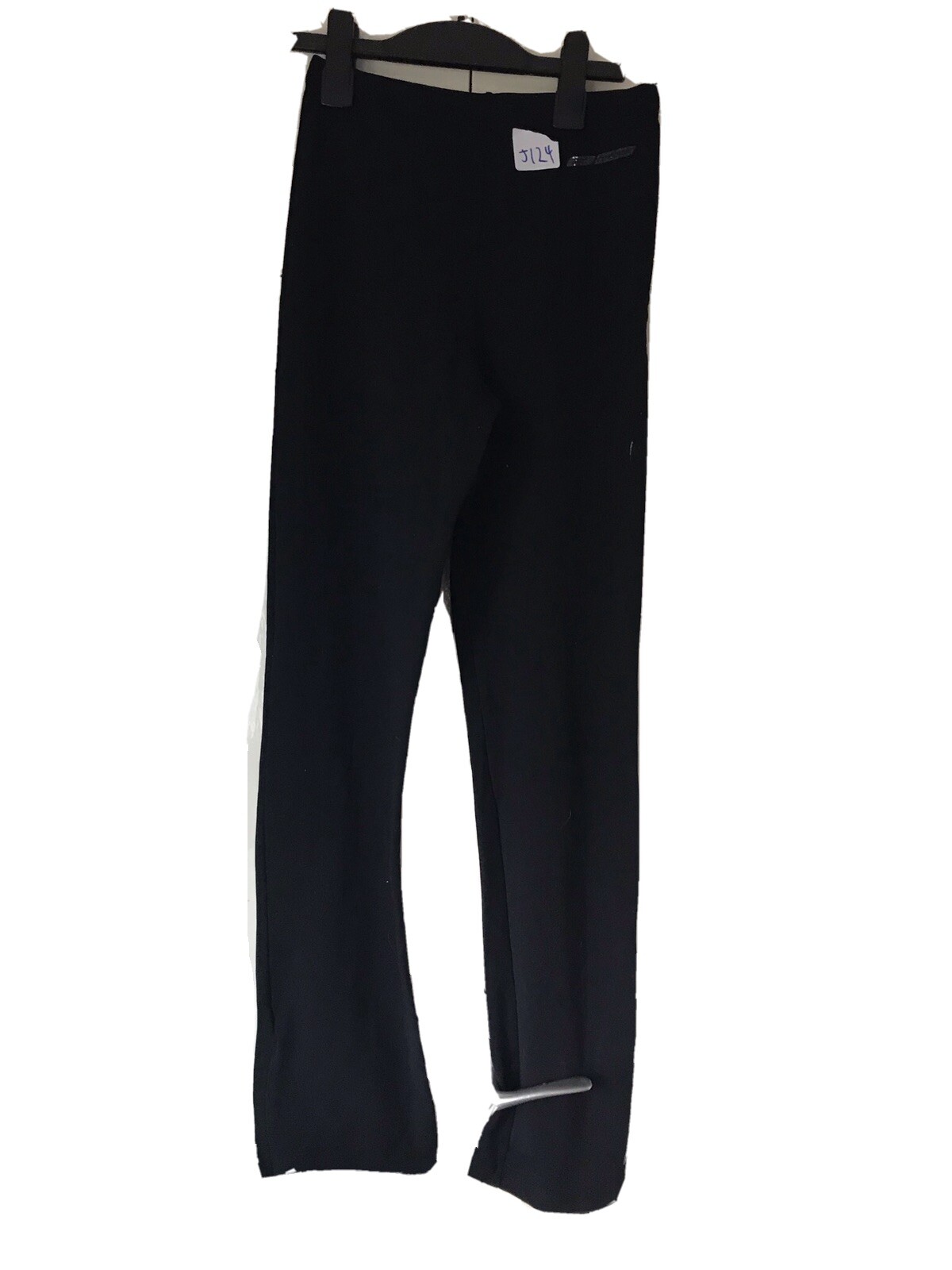 Womens Black Sport Reebok Leggings With Zipped legs and lycra W32 Cm L95cm J124