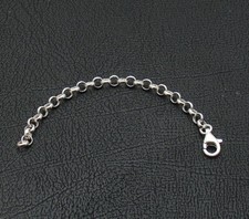 3mm Round Rolo Link Chain Bracelet Necklace Extender Real 925 Sterling Silver